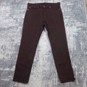 Bonobos Jeans Mens 35x32 Brown Slim Fit Straight Leg Cotton Denim Pants Stretch